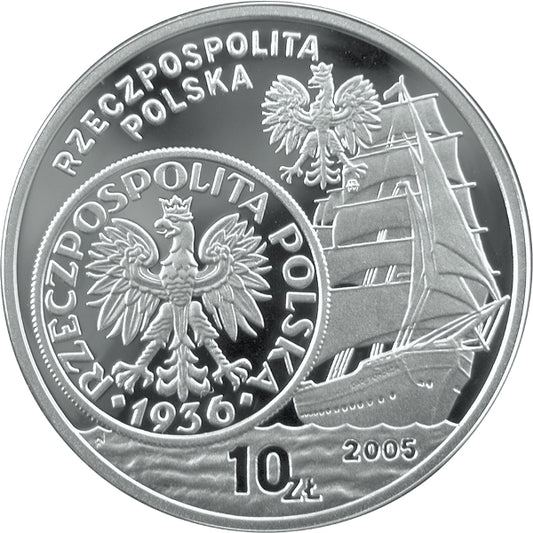 5 zł z 1936 r. (żaglowiec)