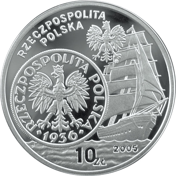 5 zł z 1936 r. (żaglowiec)