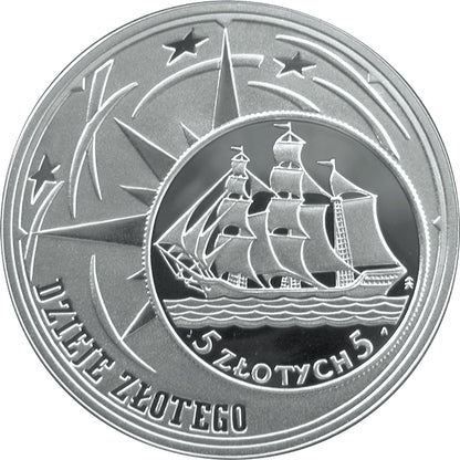 5 zł z 1936 r. (żaglowiec)