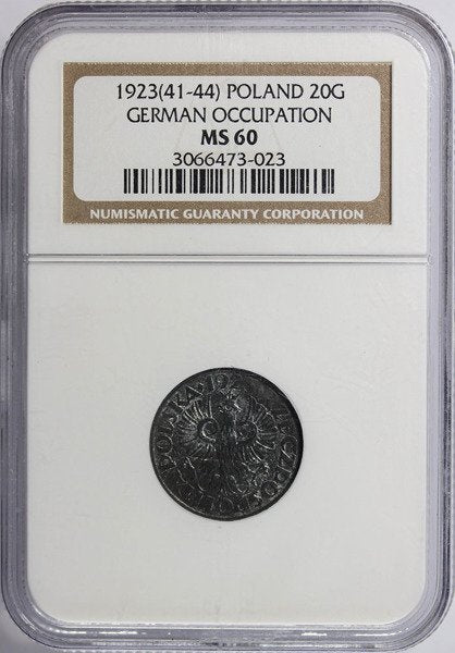 Generalne Gubernatorstwo 20 Groszy 1923 - NGC MS 60