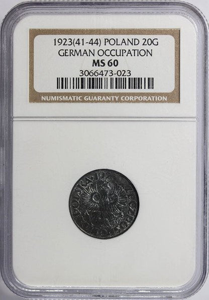 Generalne Gubernatorstwo 20 Groszy 1923 - NGC MS 60