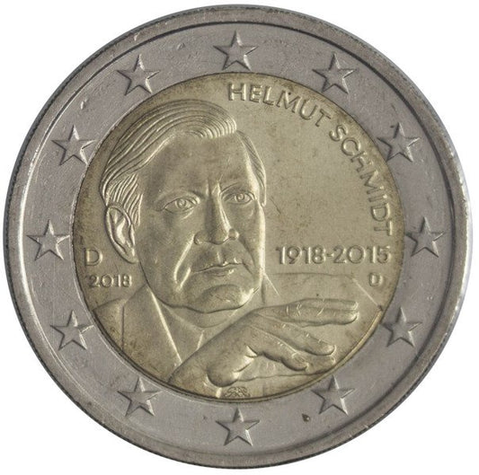 Niemcy 2 Euro 2018 D - Helmut Schmidt