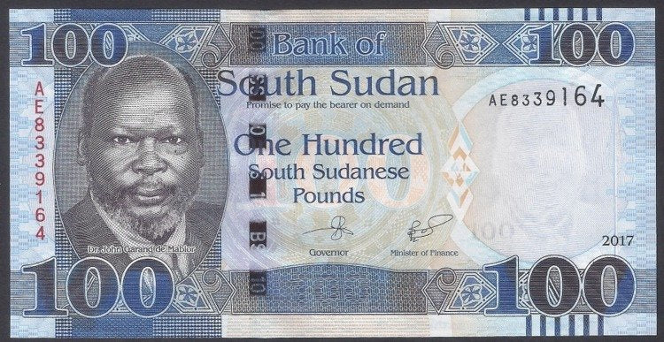Południowy Sudan 100 Funtów 2017
