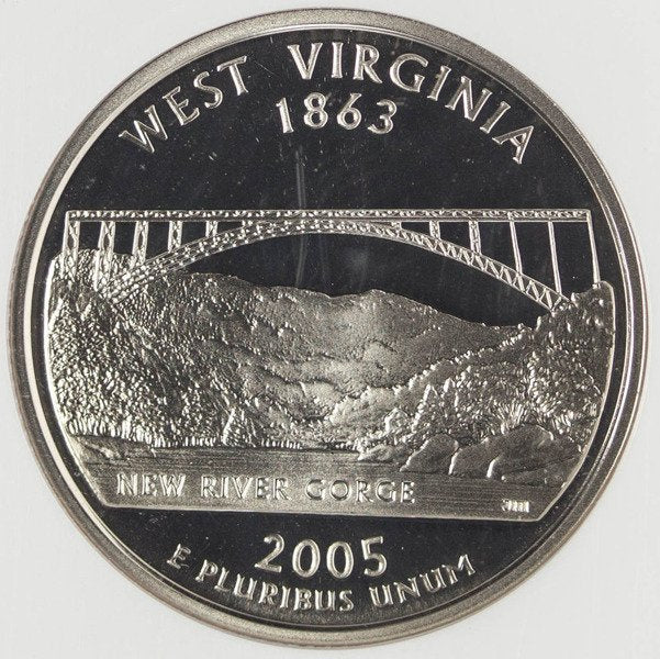 USA 25 Centów 2005 - Wirginia Zachodnia, Quarter - NGC PF69 Ultra Cameo