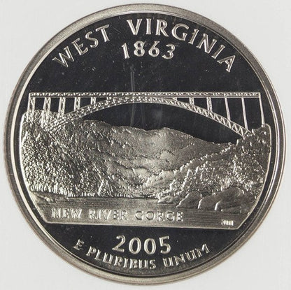 USA 25 Centów 2005 - Wirginia Zachodnia, Quarter - NGC PF69 Ultra Cameo